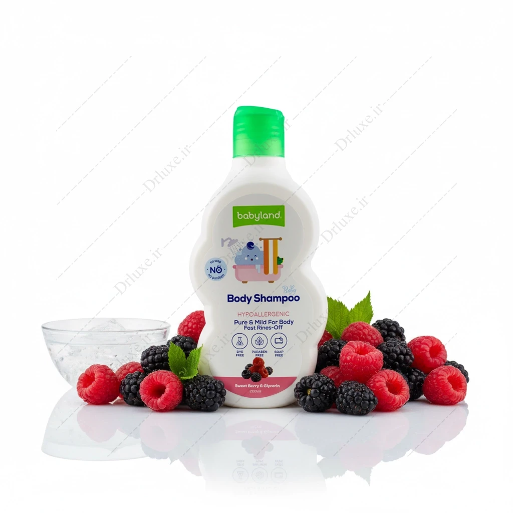 شامپو بدن کودک عصاره توت بی بی لند 200 میلی‌لیتر